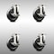 Service Caster 5 Inch 316SS Hard Rubber Wheel Swivel Top Plate Caster Set with Brake SCC SCC-SS31620S514-HRS-TLB-4 - alternate 1